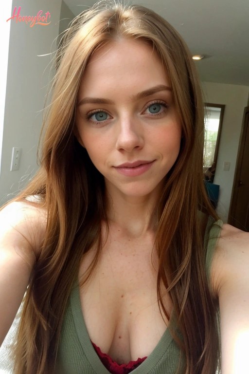 A woman with long, straight, blonde hair and blue eyes looks directly at the camera. She has a neutral facial expression. Her upper body is visible, showing her face, neck, should…